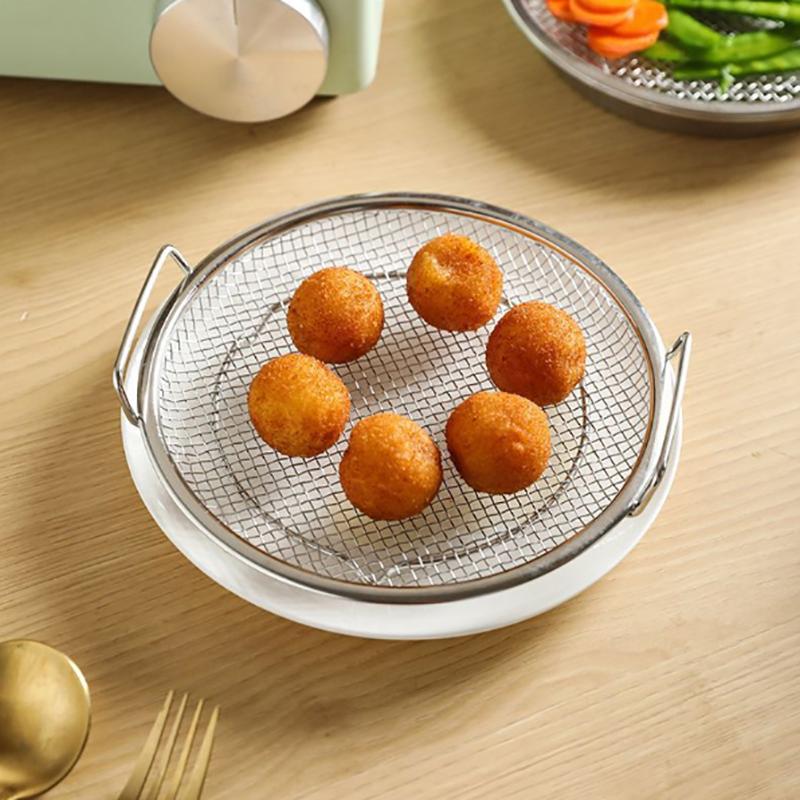Kitchen Oil Filter Tray Stainless Steel Mesh Frying Drain Pan Strainer Colander Efficient Oil Drainage For Home Outdoor Restaura