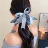 Elastic Plaid Silk Ribbon Scrunchies Korean Style Large Intestine Hair Ring  Girls