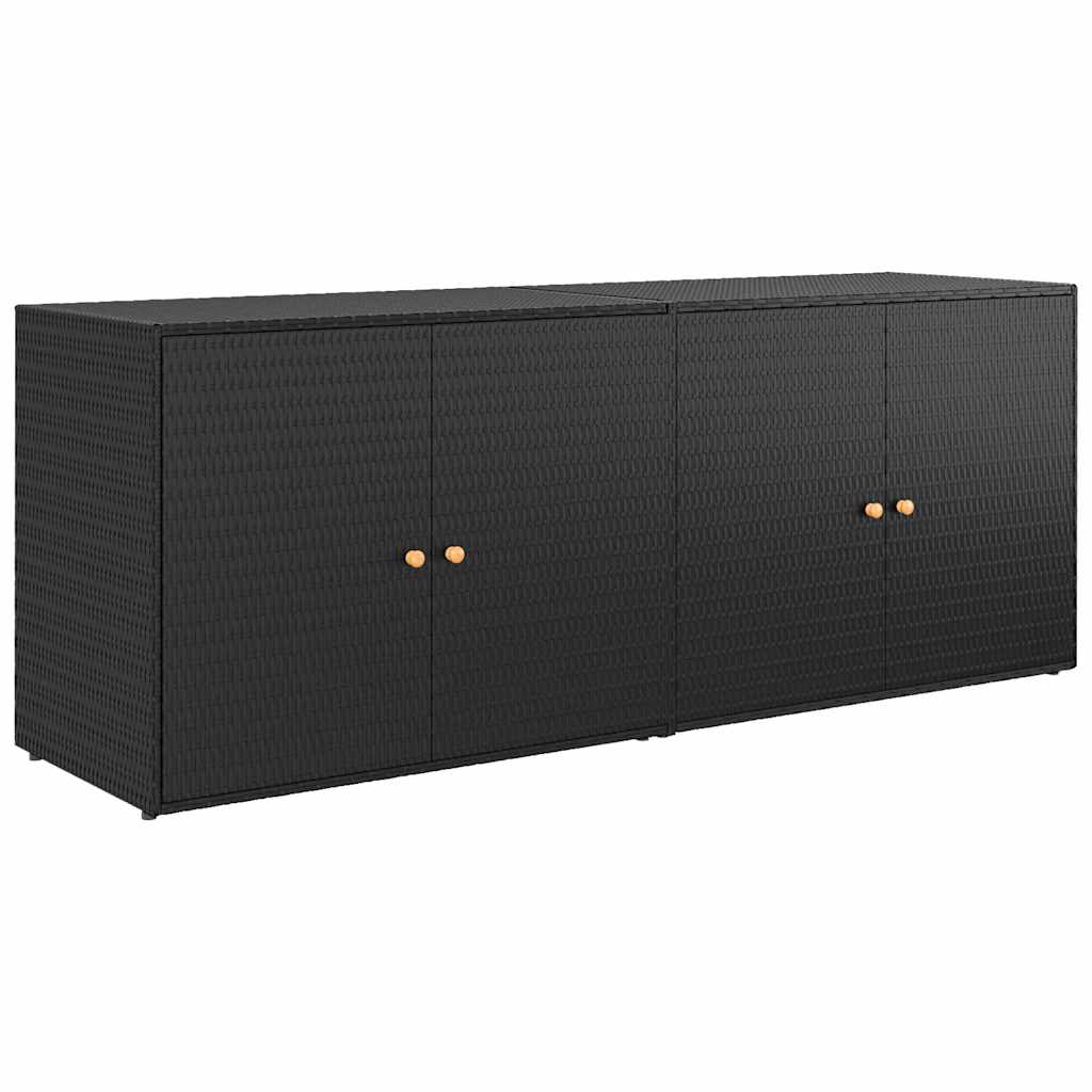 Vidaxl Gartenschrank, Schwarz, 198X55,5X80 Cm, Polyrattan