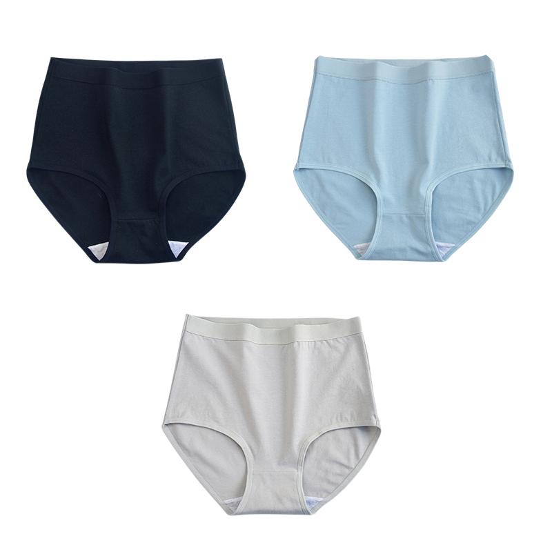 YUOOLAR 3 Adet/Grup M-XXXL Büyük Beden Pamuklu Kadın Külot Nefes Alabilen Yüksek Bel Külot Rahat Düz Renk İç Çamaşırı Yumuşak Külot