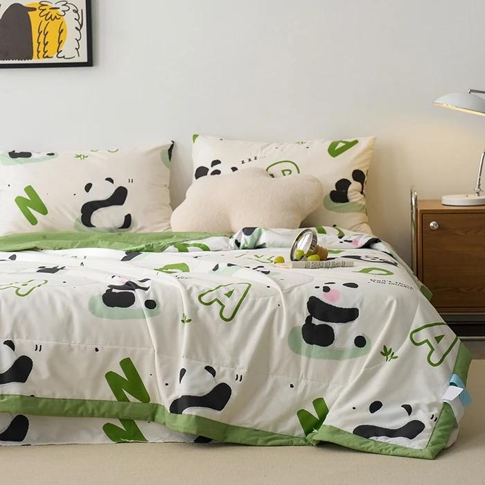 Cotton summer quilt air conditioner Xia Liang quilt pure cotton bed sheet4-piece set dormitory single summer thin quilt washable