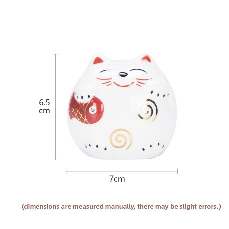 Lucky Cat Ceramic Money Box Piggy Bank Maneki Neko Figurine Statue Home Office Desk Decor Wealth Good Luck Gift