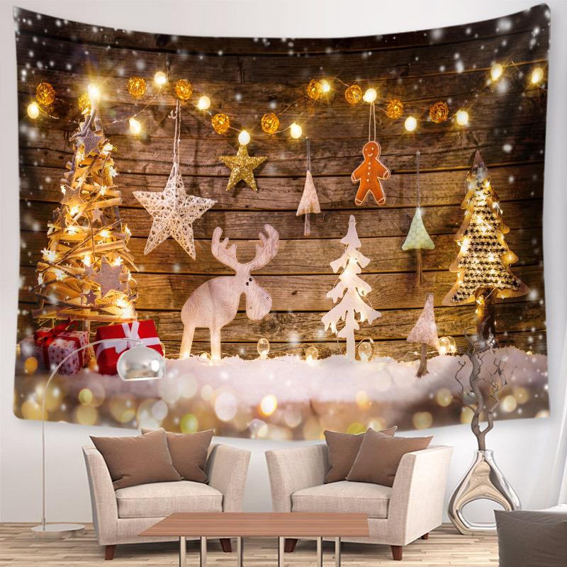 Weihnachts-Wandteppich, leuchtender Baum, Kamin-Hintergrund und Geschenk, Weihnachtsbaum-Sitzteppich, Hängetuch