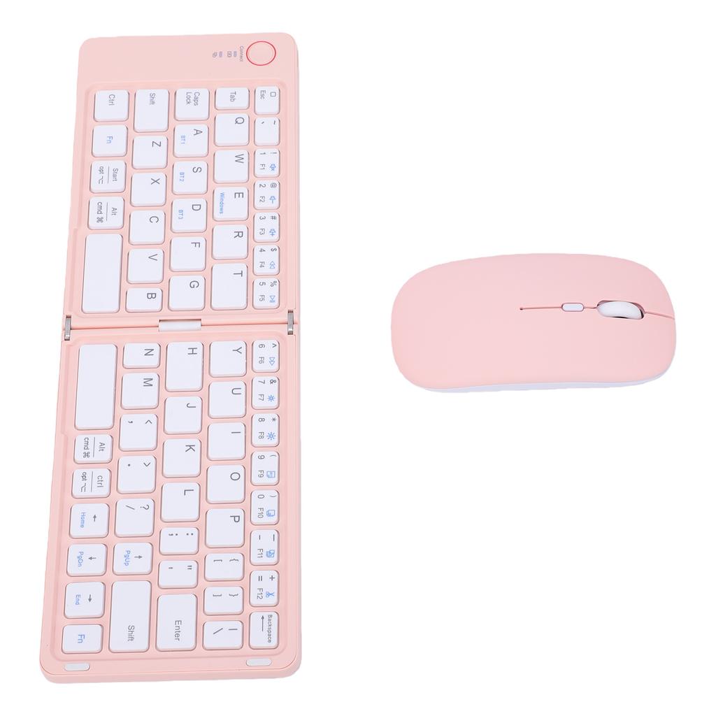 Foldable Keyboard and Mouse 2.4G BT5.0 Rechargeable Wireless Portable Folding Bluetooth Keyboard Combo for Laptop PC