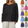 Dames O-hals Lange Mouwen Bedrukt Top T-shirt