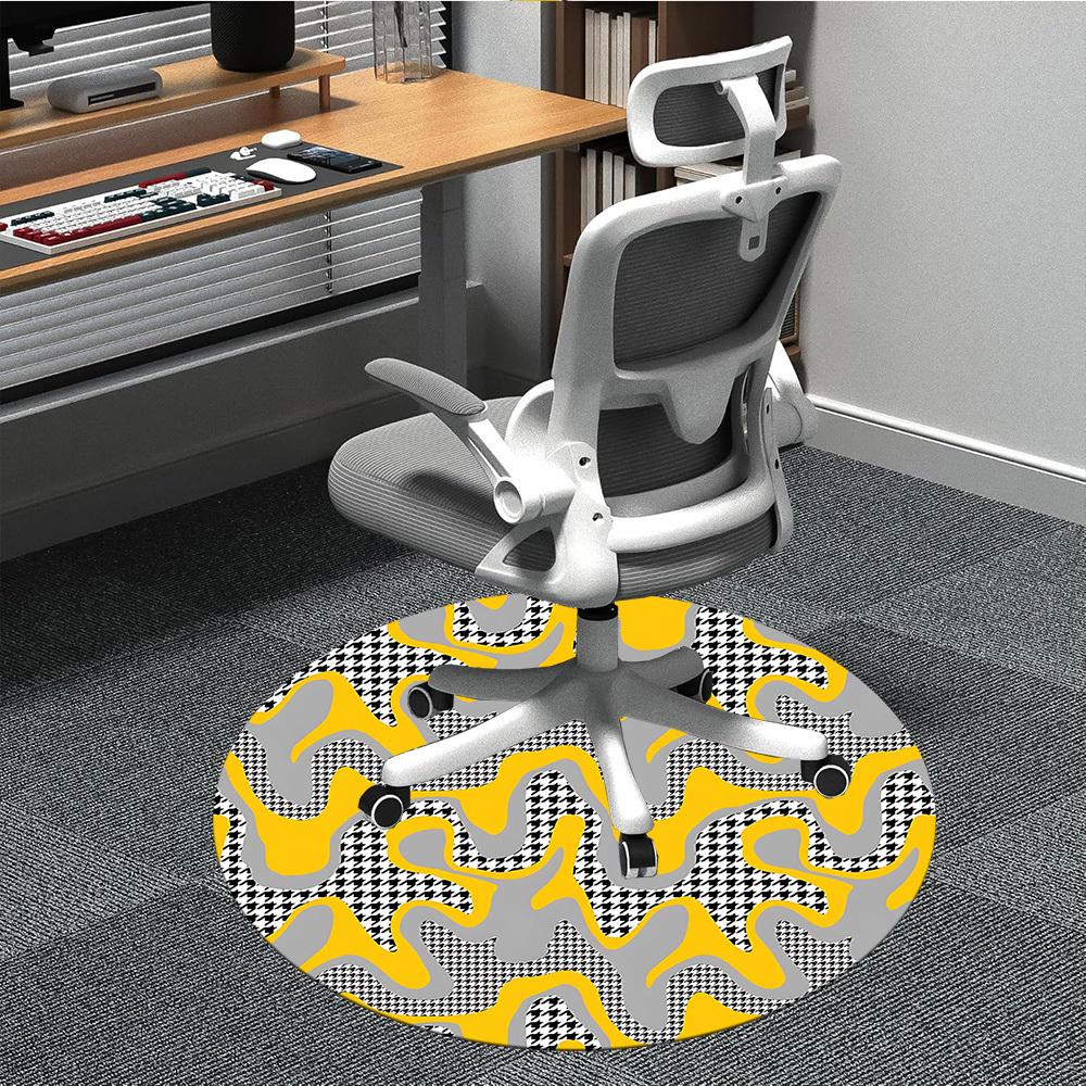 

1pc Houndstooth Pattern Chair Carpet for Office, Non-slip, Soft and Durable Office Rug, Perfect for Office yy260131068 80cm by 80cm