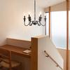 Chandelier Stylish Black 6 Lights LED Compatible E12 Pendant Light Retro Ceiling Light Interior Ceiling Light Lighting Fixture No Remote Control