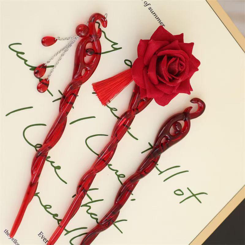 Ancient Chinese Style Hairpin Tassel Shake Plate Flowing Hair Accessory For Cosplay Hanfu Traditional Hair Ornament