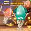 1SET Dancing Electric Octopus, Automatic Jumping Squid - Funny Trick Toy, LED Electronic Dancing Octopus Toy, Pink, Yellow, Green