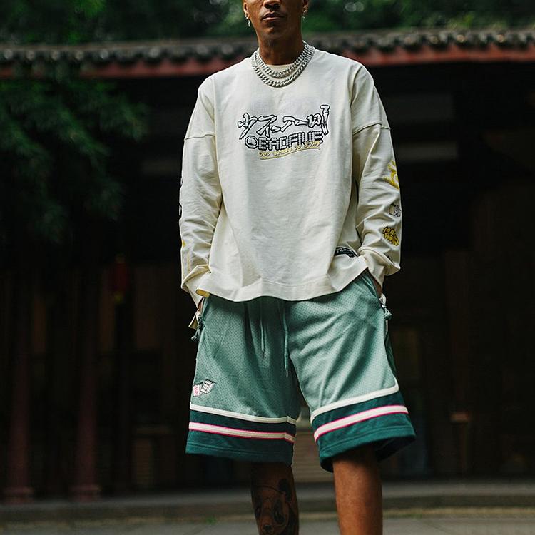 Li Ning Badfive Sports Basketball Series Loose Fit Basketball Shorts Men Shorts Green AAPR247-1