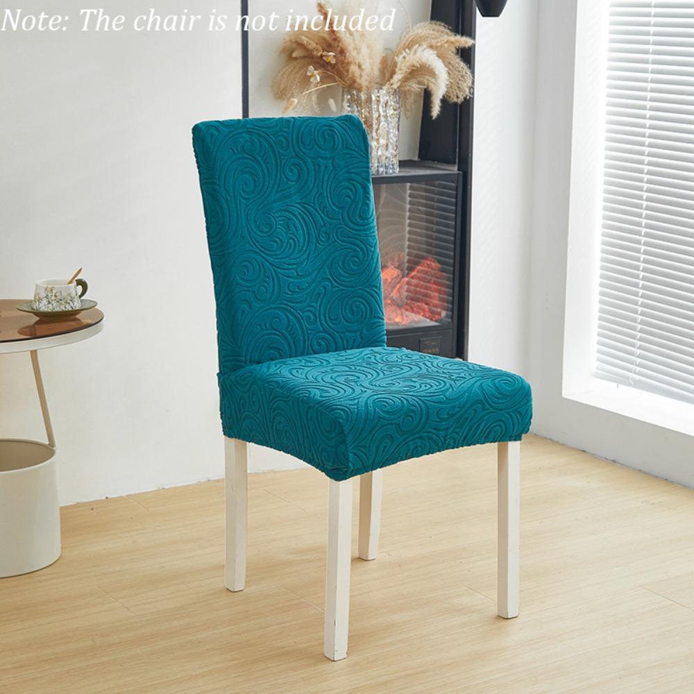 New Elastic Chair Cover Thickened Dustproof Wear-Resistan Seat Cover Jacquard Full Wrap Chair Protective Case Kitchen синий