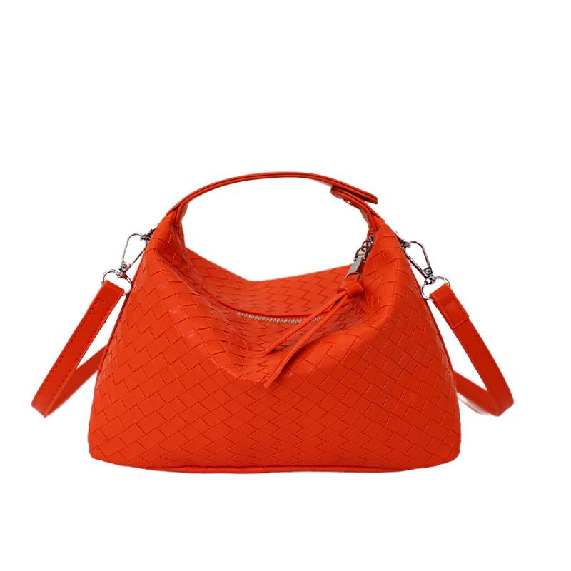 

Women s Textured Shoulder Bag with Top Handle and Adjustable Strap оранжевый