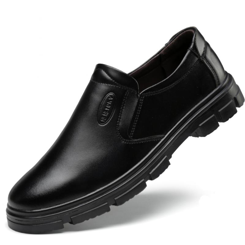 men casual non-slip soft leather chef shoes slip-on waterproof kitchen worker shoe breathable cook loafers tooling footwear male