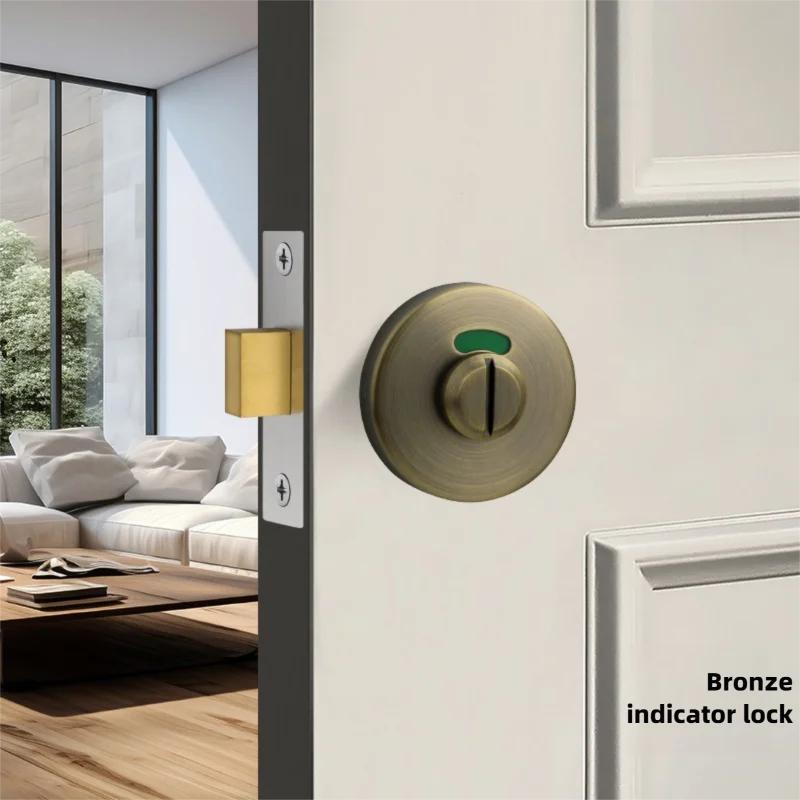 Stainless Steel Bathroom Occupancy Indicator Door Lock - Bolt Latch Deadbolt for Public Toilet WC Office Dressing Room