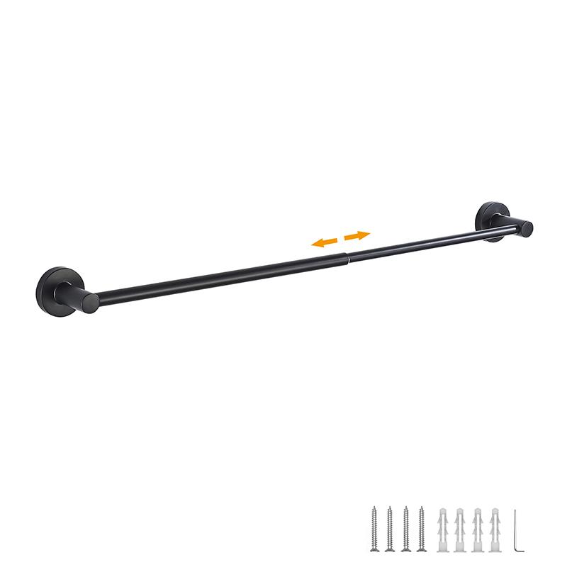 

Ванная комната Выдвижная одинарная перекладина для полотенец Черная, Хромированная одинарная вешалка для полотенец Выдвижная сушилка для полотенец Перекладина для подвешивания полотенец Ванная комната Нержавеющая сталь чёрный