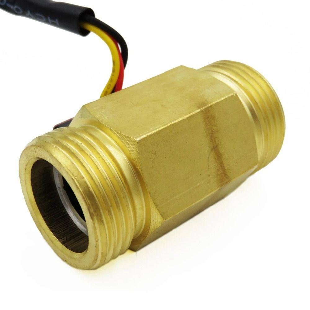 Efficient 50mm Long 1-30L/min G3/4 DN20 Counter Indicator Flowmeter Hall Effect Water Flow Sensor