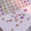 Popular Luminous Camellia and Dried Rose Flower Nail Art Decor