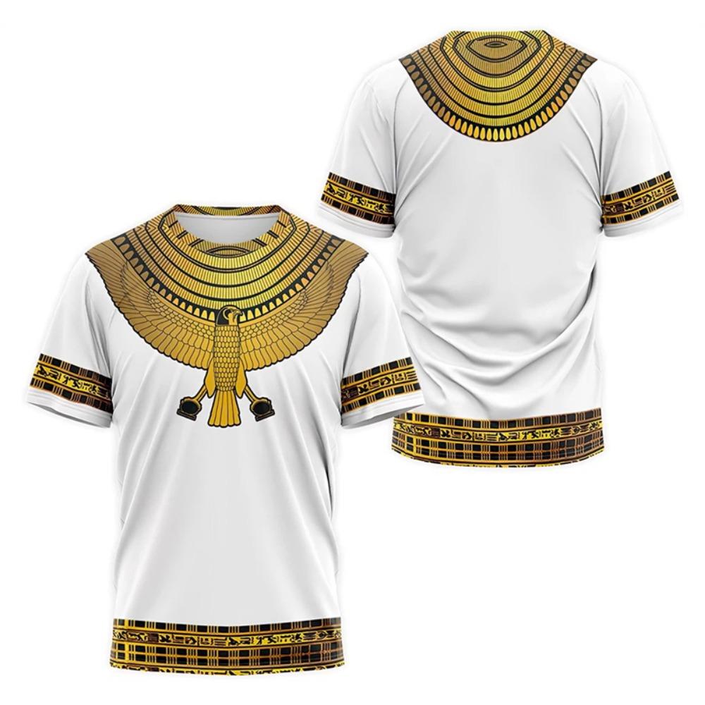 Ancient Egypt Pharaoh Anubis Pattern 3D Print T-Shirts Men Women Short Sleeve T Shirt Unisex Harajuku Y2k Tees Tops Kids Clothes