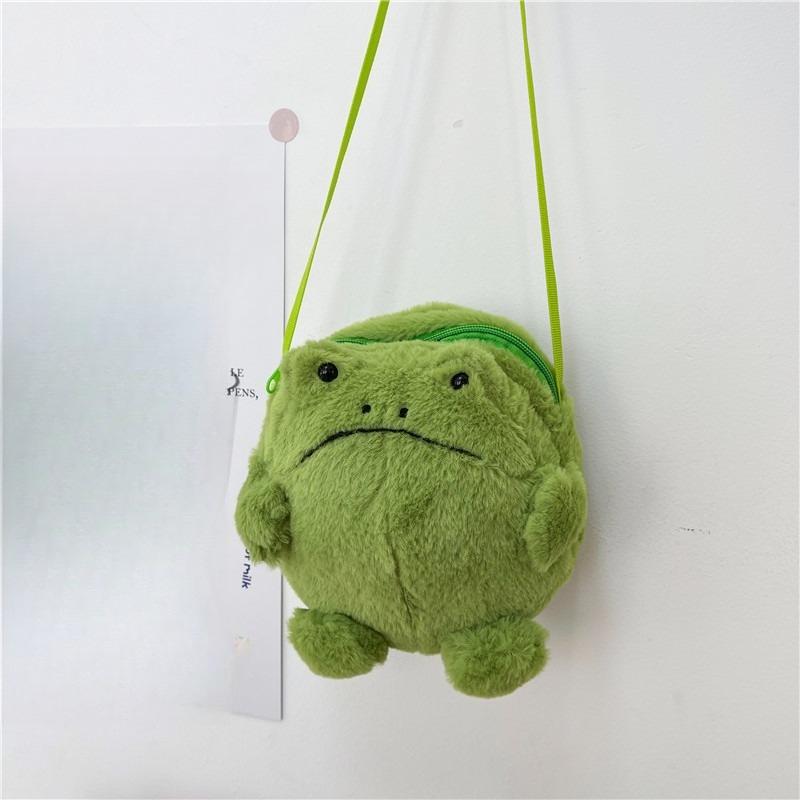 Cartoon Frog Crossbody Bag New Fashionable Plush Shoulder Bag Parody Cute Doll Crossbody Small Bag