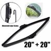 Pack Of 2 J-Hook Windshield Wiper Blades Bracketless Frameless 20''+ 20'' Rubber