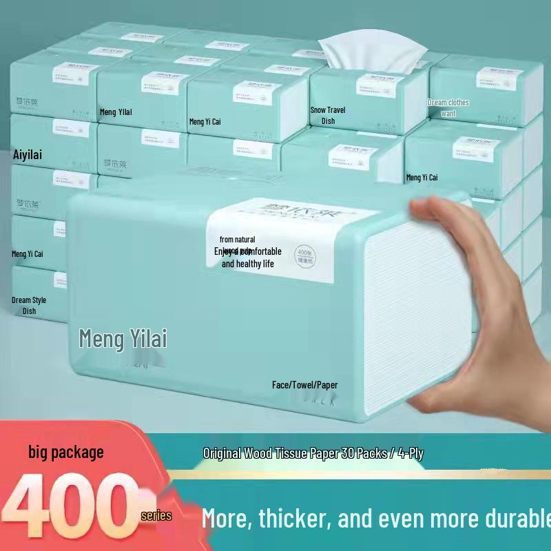 Original Wood Pulp Facial & Toilet Tissue Napkins - Household Tissue Box Pack
