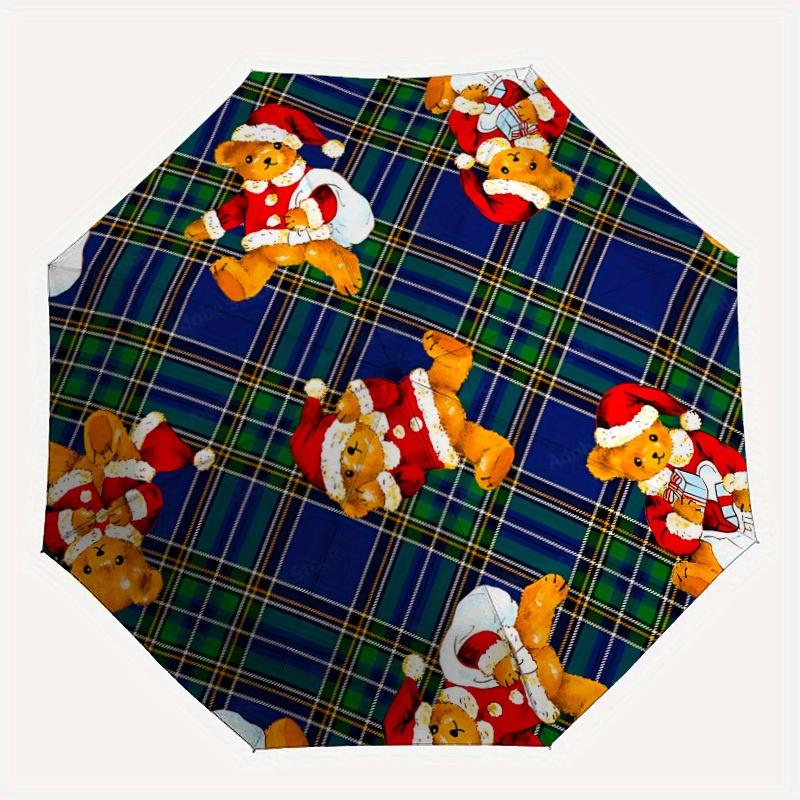 

1pc Christmas Bears Automatic Umbrella 8-Bone Design Compact Gear for Outdoor Travel, Perfect Holiday Gift yy250827087
