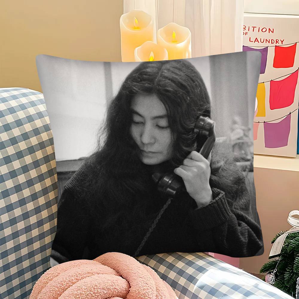 Pc Classic YYoko Ono Aesthetic Anime Pillow Case Fashion Square Pillowcase Bedroom Sofa Room Ins Decoration Leisure
