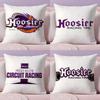 H-Hoosier Racing Cushion Cover Plush Fabric Soft Double-Sided Printed Invisible Zipper Sofa Pillow Case Home Decor