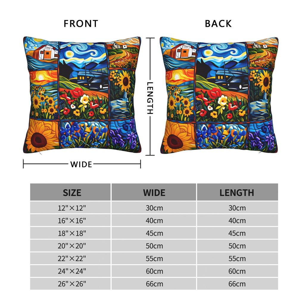 Van Gogh (2) Pillow Cover  Vintage Pillow Case For Chair Sofa Home Decor Soft Pillowcases Gift Idea