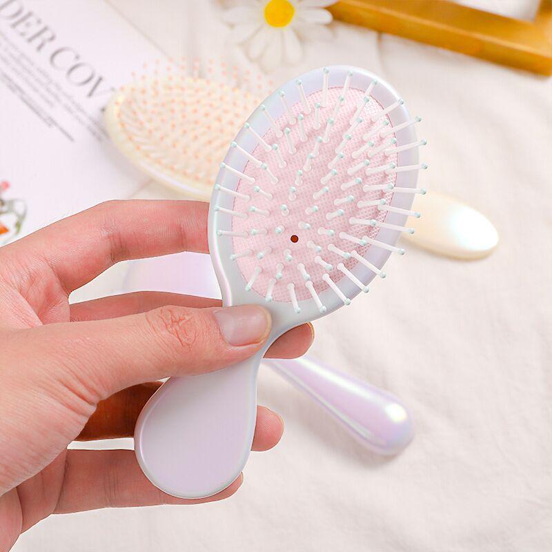Portable Macaron Air Cushion Massage Comb for Students - Compact Beauty Hair Tool