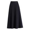 Spring 2025 Women's High-Waist Pleated A-Line Skirt - Casual Mid-Length Swing Skirt