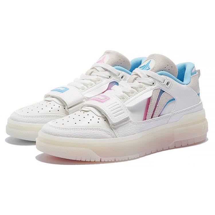 Li Ning Anfänger Trendige Niedrige Vintage Basketballschuhe Damen Ecru ABCS050-4