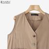 ZANZEA Women Casual V-Neck Summer Sleeveless Vest Tops
