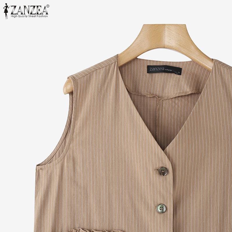 ZANZEA Women Casual V-Neck Summer Sleeveless Vest Tops