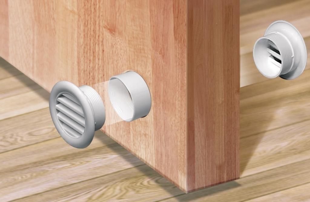 White Ventilation Grille For A 40 Mm Opening