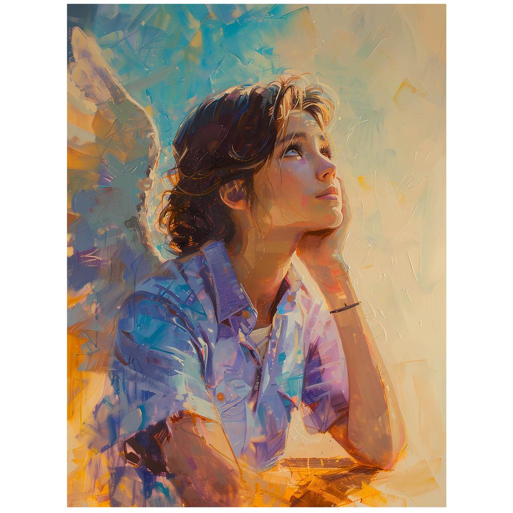 Angel Thoughts Poster Angel Thoughts Poster, 40X50 Cm, Black Aluminum Frame, 230 Gsm Matte Paper