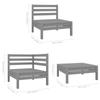 Patio Furniture Sets 5 Piece Garden Lounge Set Solid Pinewood Grey