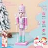 25CM Nutcracker Soldier Puppet Candy Series Combination Wooden Craft  Christmas Tree Pendant Family Festival Decoration Gift