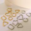 Elegant Gold-Plated Titanium Steel Earrings: Versatile Korean-Style Plain Ring Design for Women