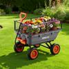 Garden Dump Cart, 362 kg Poly Dump Cart, Garden Carts Dumps Wagon with Storage Fence, 90° Quick-Dumps Mechanism, 180° Swivel Wheels, 90° Rotating