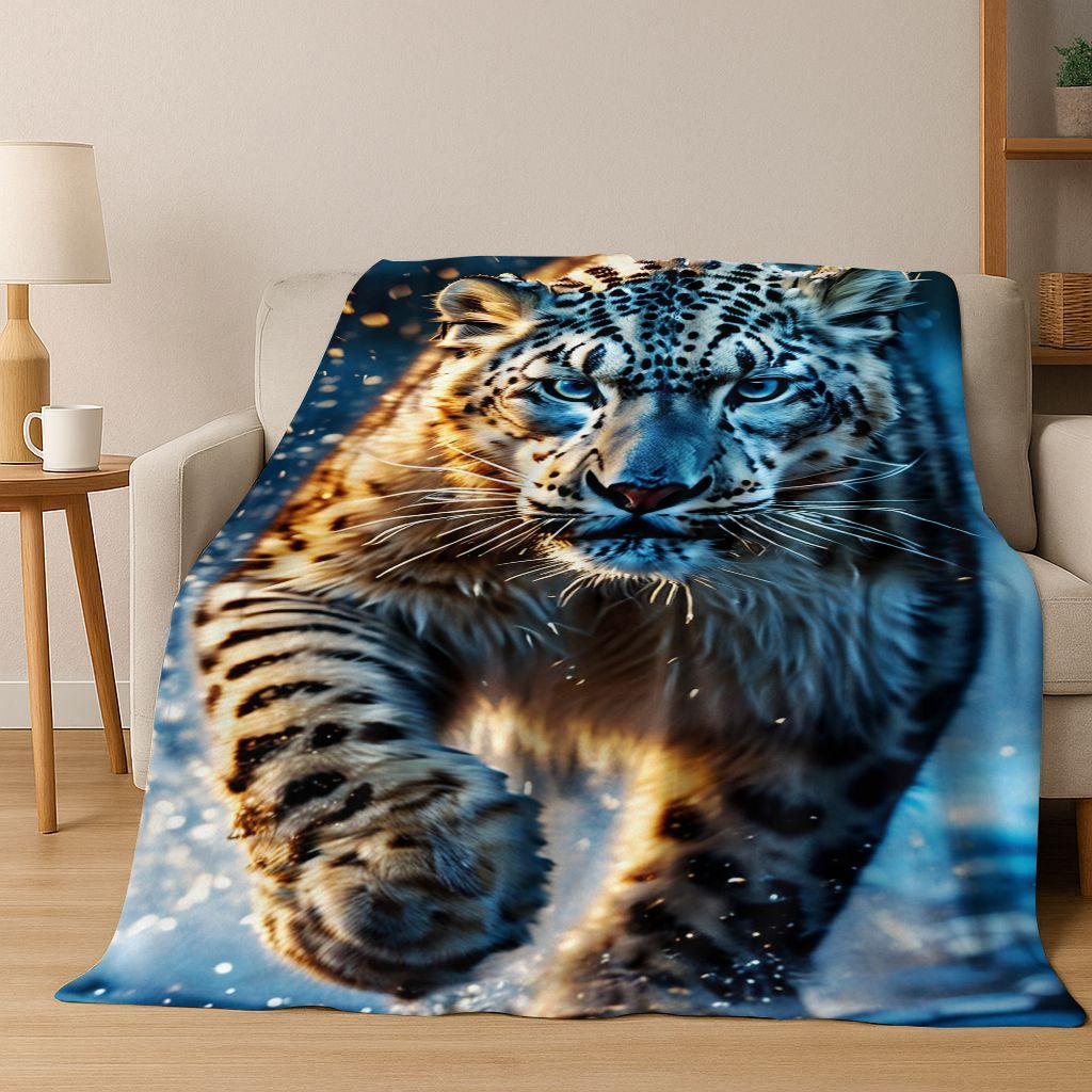 26 Style Wild Animal Leopard Cheetah Beast Cartoon Flannel Blanket,Cozy Soft Throw Blanket for Home Bedroom Bed Sofa Cover Kids