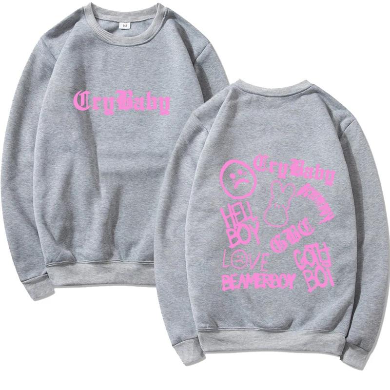 Fall Winter Warm Top Lil Emo Rap Goth Peep Hip Hop Printed Crew Neck Sweatshirt Trendy Fashion Clothing Pullovers & Long Sleeves Women’s