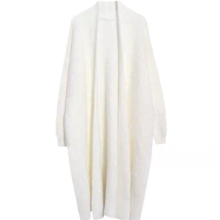 

Женский кардиган из искусственной норки длиной выше колена, свободный повседневный утолщенный вязаный кардиган, куртка-свитер на осень и зиму 2XL