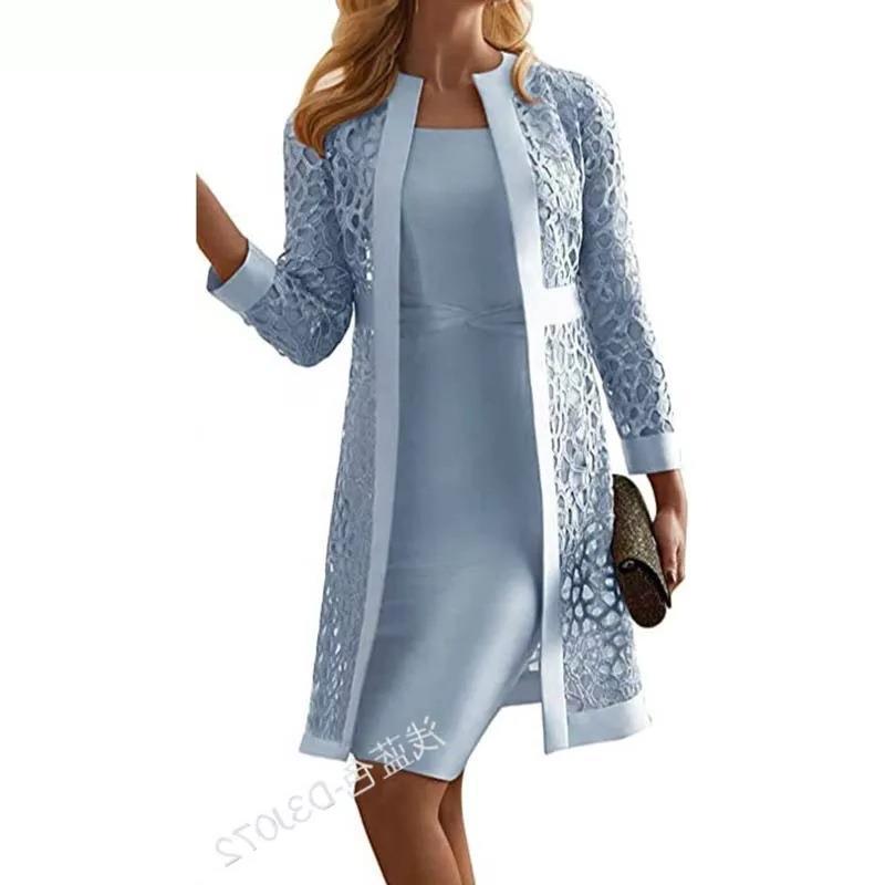 Women's Lace Cardigan Dress with Two Coats - Colorful New Design