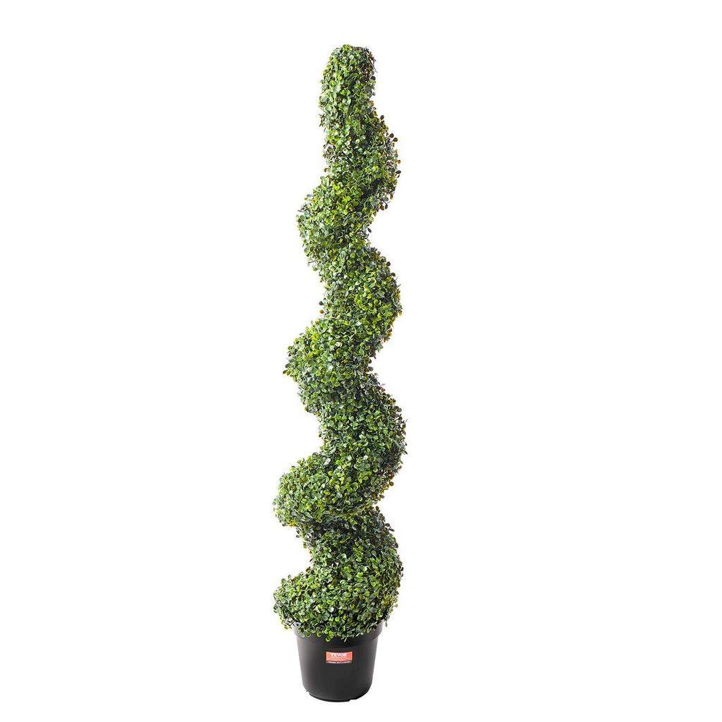 2 Pack 5' Artificial Boxwood Topiary Tree Faux Plant UV Decor In/Outdoor