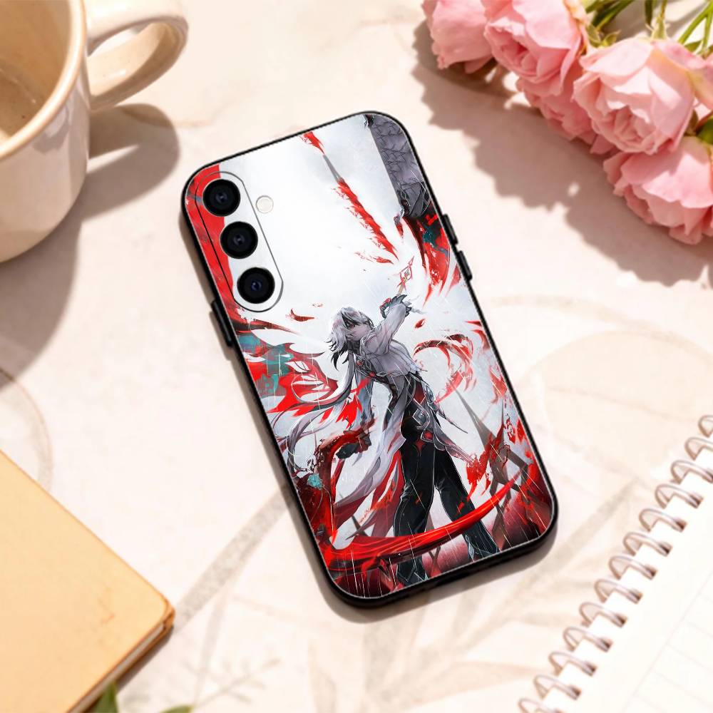 A-Arlecchino G-Genshin Impact Handyhülle Für Samsung Galaxy A73,A72,A71,A70,A53,A52,A51,Andere Weiche Schwarze Hülle
