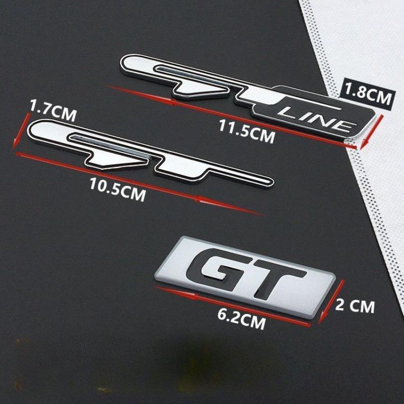 3D Car GT Line Design Fender Rear Trunk Body Emblem Badge Sticker For Peugeot For Kia K9 Forte Ceed Cerato RIO K3 K5 Accessories