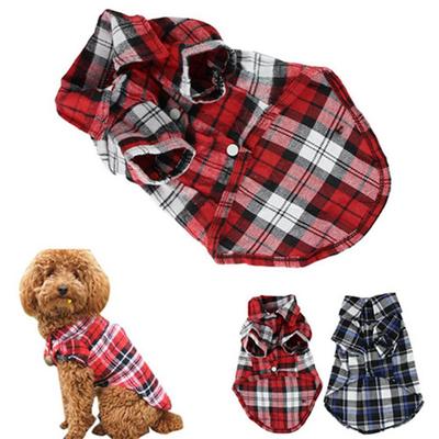 Haustier Hund Welpe kariertes Hemd Hund T-Shirts Dünn Atmungsaktiv Sommer Hundekleidung Kleine Hunde Welpe Haustier Katze Weste Chihuahua Hundekleidung