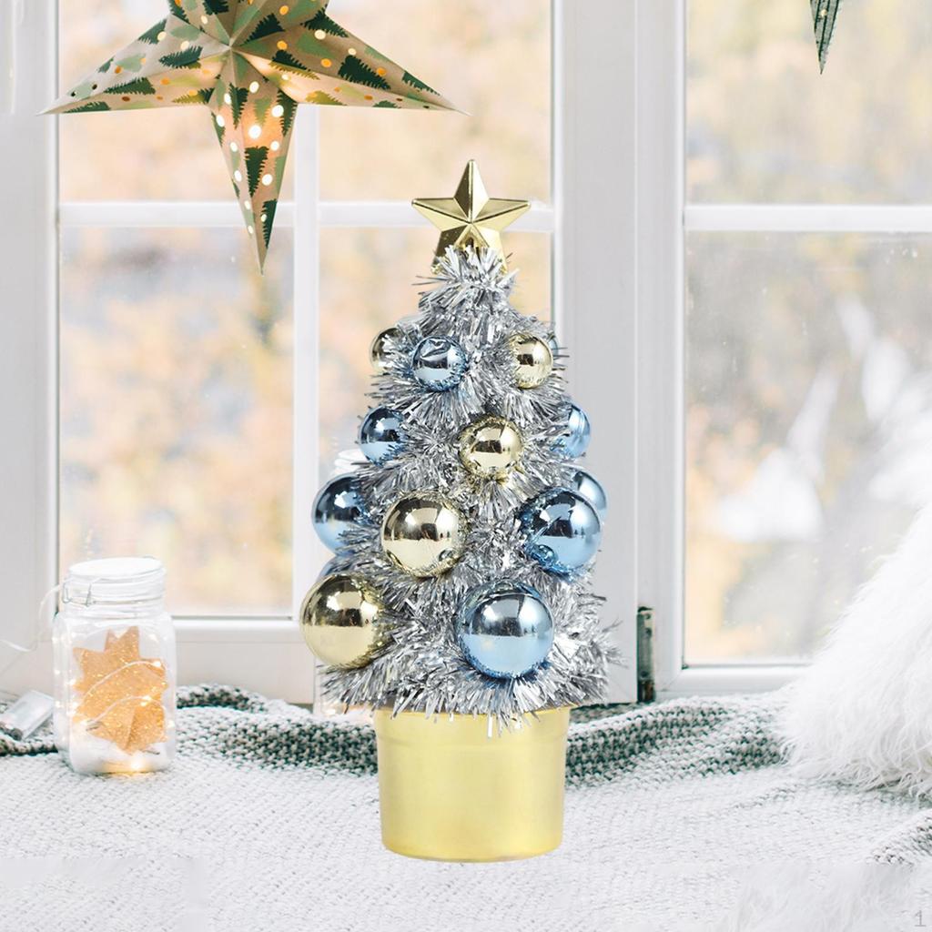 Christmas Tree Statue Artwork Birthday Gift Decorative Figurine Ornament for Cabinet Office Living