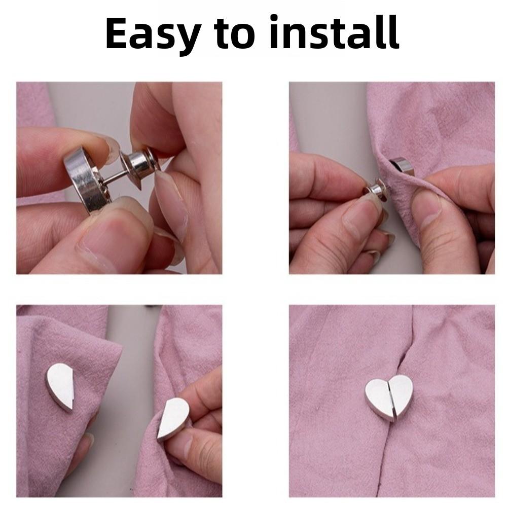 8 STUKS Roestvrij Magnetische Gordijn Gesp Hartvormig Raamgaas Bevestiging Snelle Bevestiger Clip Douchegordijn